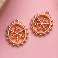Rose gold snowflake alloy pendants for handmade DIY jewelry bracelets and necklaces - Oval Snowflake Pendant (11628)