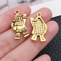 Antique gold Santa Claus alloy charms for DIY jewelry making and holiday gifts - Santa Claus (20046)