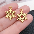 Goldene Schneeflocken-Anhänger aus Legierung für DIY-Weihnachtsschmuck und Bastelarbeiten - Weihnachtsschneeflocke (20049)