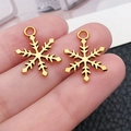 Goldene Schneeflocken Anhänger aus Legierung für DIY Schmuck und Weihnachtsdeko - Weihnachtsschneeflocke (20056)