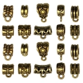 Vintage gold alloy bail bead pendants with hollow relief patterns for DIY jewelry making - Antique Gold (SN852)