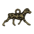 Détail d'un pendentif en forme de chien en bronze vintage pour création de bijoux - Style Dalmatien Marchant Bronze Antique (20581)