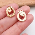 Colgantes de corona de Navidad oro KC para accesorios de joyería DIY hechos a mano - Guirnalda de Navidad (20040)