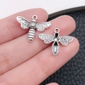 Pendentifs abeille en argent antique en alliage de zinc pour bijoux DIY et colliers - Forme d'Abeille (9186)