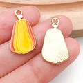 Colgantes de calabaza esmaltados para joyería DIY con reverso dorado texturizado - Colgante de Calabaza Larga Individual (19199)