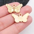 Goldener Schmetterling-Anhänger aus Legierung für DIY-Schmuck mit strukturierter Oberfläche - Schmetterlingsstil D (20132) / Gold