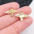 Vintage Bienenanhänger in Gold für DIY Schmuckherstellung mit 3D Relief Strukturierung - Bienenstil B (20135) / Gold
