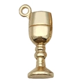 Dettaglio del ciondolo a calice dorato con anello per creazione di gioielli fai-da-te - Bicchiere da Vino Classico (20823)