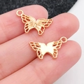 Goldener Schmetterling Anhänger aus Legierung mit filigranem Flügel für DIY-Schmuckherstellung - Schmetterlingsstil G (20139) / Gold