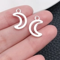 Pendentif demi-lune en alliage argenté pour la fabrication de bijoux DIY lot de 2 - Petite Lune Ajourée Argent Brillant (20851)