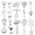 20pcs silver alloy wine themed charms including bottles and glasses for DIY jewelry - Bright Silver Wine Series Set (SN873)