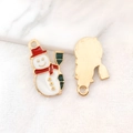 Ciondolo pupazzo di neve di Natale in lega per accessori per la creazione di gioielli fai da te - Pupazzo di Neve di Natale in Smalto Bianco (10925)