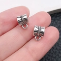 Antiek zilveren kraal met groot gat voor DIY-armband sieraden in klein formaat - Vintage Reliëf Textuur (8281)