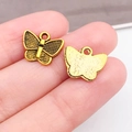 Vintage butterfly alloy pendant in antique gold finish for DIY jewelry making accessories - Checkered Butterfly (11079)