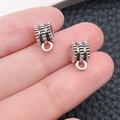 Antiek zilveren getextureerde kraal met oogje voor DIY-sieraden en armbanden maken - Horizontaal Verhoogde Textuur (8910)