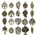 20tlg Set Vintage Lebensbaum Anhänger in Bronze für DIY Schmuckherstellung und Basteln - Gemischte 20 Antike Bronze Baum Serie (SN889)