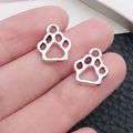 Pendentifs en forme de patte en alliage argenté pour colliers et bijoux DIY - Petit Style de Patte Creuse (9811)