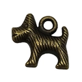Pendentif chien Schnauzer en bronze antique avec texture gravée pour bijoux DIY - Style Schnauzer Bronze Antique (20575)