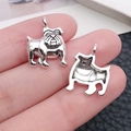 Lot de pendentifs bouledogue en alliage argenté vintage pour bijoux DIY et colliers - Style Bouledogue (10368)