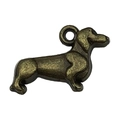 Pendentif teckel en alliage de bronze antique pour création de bijoux et colliers DIY - Style Petit Teckel Bronze Antique (20576)