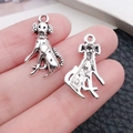 Pendentif dalmatien en alliage argent antique pour bijoux DIY et colliers artisanaux - Style Chien Animal (11300)