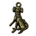 Pendentif chien dalmatien en bronze antique pour création de bijoux DIY et bracelets - Style Dalmatien Assis Bronze Antique (20580)