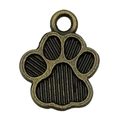 Pendentif en bronze antique en forme de patte de chien pour bijoux DIY et bracelets - Style Patte Rayée Bronze Antique (20611)