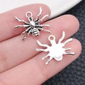 Gedetailleerde retro spinbedels van zinklegering in oud zilver voor DIY-sieraden - Spin Vorm Stijl (3582)