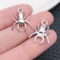Antiek zilveren spinnenhanger van legering voor DIY Halloween sieraden maken - Spin Patroon Stijl (3773)