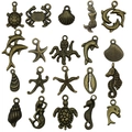 20-teiliges Set antike Bronze Meerestier Anhänger aus Legierung für DIY Schmuck - Gemischte Meeresleben Serie Antik-Bronze (SN883)