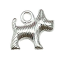 Silver Scottish Terrier dog charm pendant with detailed fur texture for DIY jewelry - Long-haired Dog Style (20535)