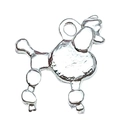 Silver poodle alloy charm pendant with polished finish for DIY jewelry necklaces - Poodle Style (20536)