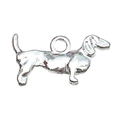 Silver-colored dachshund dog pendant for DIY jewelry necklaces and bracelets - Dachshund Style (20538)