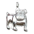 French bulldog pendant charm made of polished silver-colored alloy for DIY jewelry - Bulldog Style (20541)