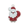 Christmas Santa Claus enamel charm in silver alloy with red and white oil finish - Red Santa Claus (19646)