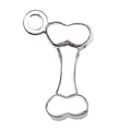 Polished silver alloy bone-shaped pendant charm for DIY jewelry bracelets and necklaces - Bone Style (20542)
