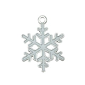 Silver snowflake alloy pendant with light grey enamel inlay for Christmas bracelets - White Christmas Snowflake (19648)