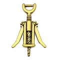 Vintage golden alloy winged corkscrew pendant charm for DIY jewelry and necklaces - Wine Opener Charm (20748)