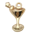 Ciondolo bicchiere da cocktail oro KC con stella e anello per gioielli fai da te - Bicchiere da Vino con Stella (20812)