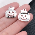Σετ ασημένια μενταγιόν κολοκύθας Halloween με χαμογελαστό πρόσωπο για DIY κοσμήματα - Στυλ Κολοκύθα (20121) / Λαμπερό Ασήμι