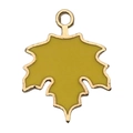 Cute yellow enamel maple leaf charm with gold plated alloy base for DIY jewelry making - Maple Leaf(15499)