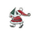 Cartoon angry Santa Claus enamel alloy pendant charm for Christmas jewelry making - Santa Holding Tree (19658)