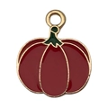 Cute enamel pumpkin charm in reddish-brown for DIY necklace and bracelet jewelry making - Pumpkin(15502)