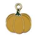 Cute yellow enamel pumpkin charm with gold metal loop for DIY jewelry making - Pumpkin(15503) / 15x17mm / Yellow