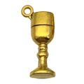 Antique gold chalice wine glass pendant charm in metal alloy for DIY jewelry making - Goblet Charm (20757) / 1 Piece (9x21mm) / Antique Gold