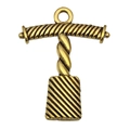 Antique gold wine series charm pendant with twisted rope pattern for DIY jewelry making - Grape Style Corkscrew Charm (20759) / 1 Piece (20x25mm) / Antique Gold