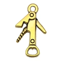 Antique gold seahorse wine opener pendant charm for DIY jewelry and necklaces - Waiter's Friend Opener Charm (20761) / 1 Piece/Pack (12x21mm) / Antique Gold