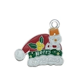 Cartoon enamel snowman Merry Christmas charm with red hat and golden hook for DIY jewelry - Snowman Christmas Hat (19665)
