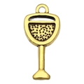 Golden goblet charm pendant with textured bubble detail for DIY jewelry making - Wine Glass Charm (20762) / 1 Piece (9x19mm) / Antique Gold