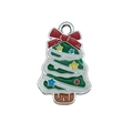 Christmas tree alloy pendant charm with green enamel and red bow for holiday jewelry - Green Christmas Tree (19667)